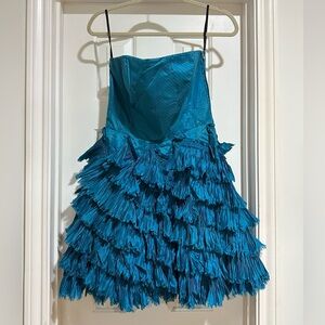 Vintage Betsey Johnson Vibrant Blue ruffled corset Evening Dress size 8